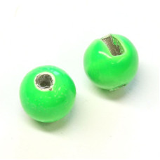 Вольфрамові головки з вирізом Hareline Slotted Tungsten Beads, 5.5мм, флуо-зелені (FL GREEN)