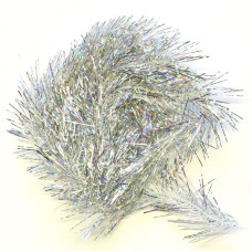 Синтетичне голографічне перо Veniard Tri Lobal Holographic Hackle, велике сріблясте (Large Silver)