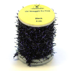 Синель з УФ-блиском Veniard UV Straggle Chenille Ex Fine, тонка чорна (Black) Синель з УФ-блиском Veniard UV Straggle Chenille Ex Fine, тонка чорна (Black)