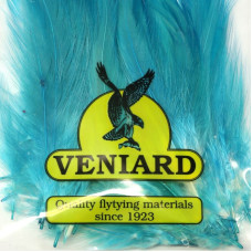 Великі пір'я зі скальпа півня Veniard Large Neck Hackle, яскраво-блакитні (Kingfisher Blue)