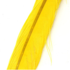 Перо фарбоване з хвоста звичайного фазана Veniard Cock Pheasant Tail Colour Extracted & Dyed, жовте (Yellow)